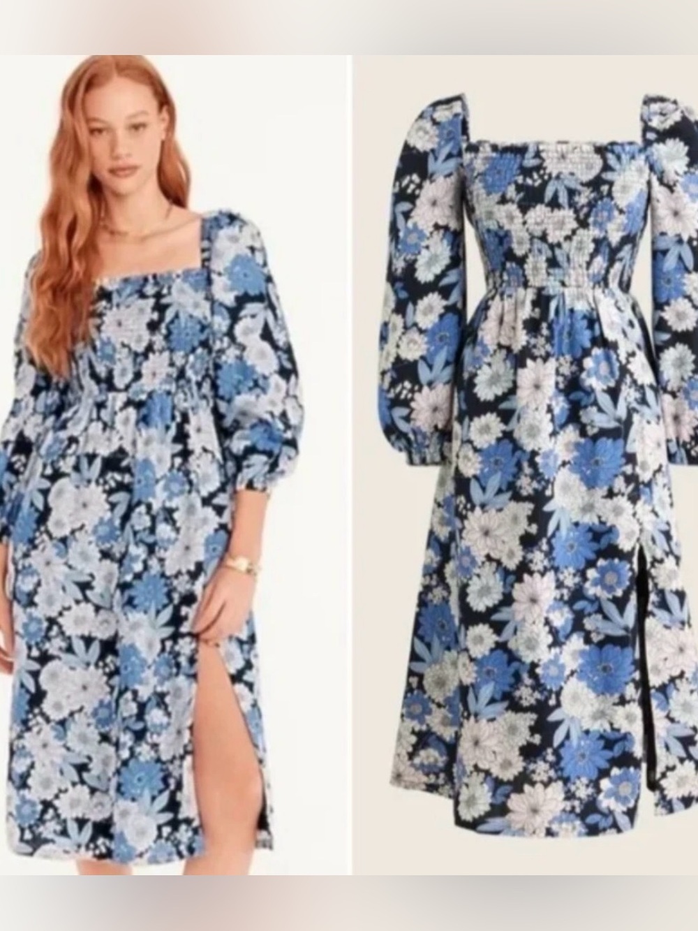 J Crew Linen Floral Daydream Midi Dress in Zinnia Navy Size XS